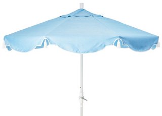 One Kings Lane Outdoor San Marco Patio Umbrella Light Blue Sunbrella One Kings Lane