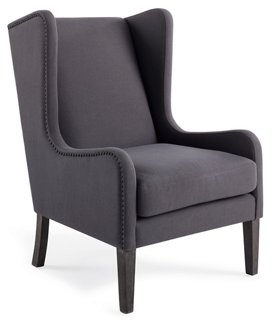 Laurel Wingback Chair, Gray