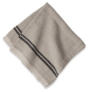 S/4 Wagner Dinner Napkins, Natural/Black.