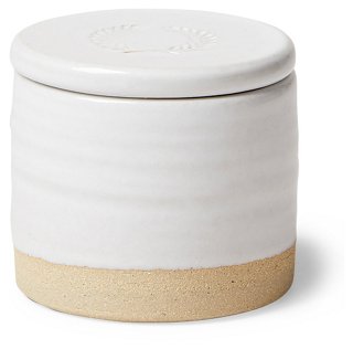 Farmhouse Pottery - Silo Butter Container, White/Tan | One Kings Lane