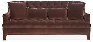 Mark D Sikes Beverly Tufted Sofa Brown Velvet One Kings Lane