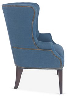 Mark D. Sikes - Willoughby Wingback Chair, Blue Linen ...