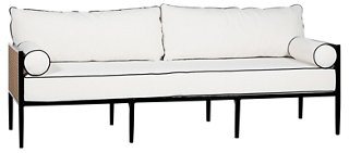 Newport Sofa, Black/White Black Welt
