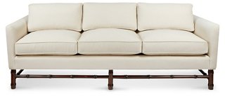 Bamboo Sofa Natural Linen