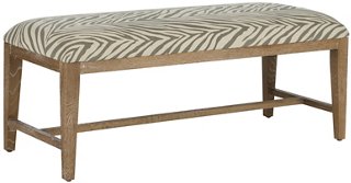 Stella Linen Zebra Bench - Gray/Off-White