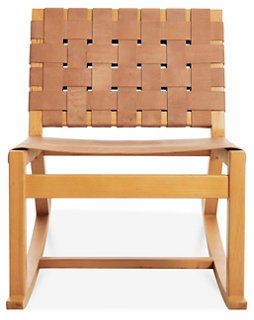 One Kings Lane - Argos Rocking Chair, Light Saddle Leather | One Kings Lane