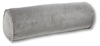 Anne Bolster Pillow, Light Gray Velvet 