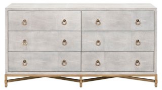 Strand Faux Shagreen Dresser White