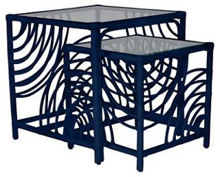 David Francis Furniture Swirl Nesting Tables Navy One Kings Lane