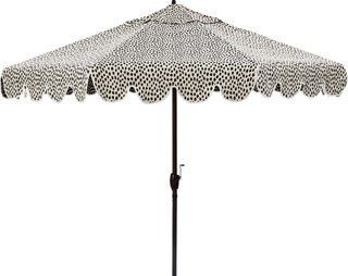 One Kings Lane Outdoor Phoebe Scallop Edge Patio Umbrella White Spot One Kings Lane