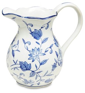 Blue Floral Pitcher