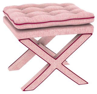 Dalton Pillow-Top Ottoman - Pink Geo