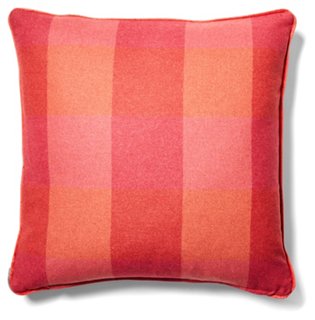 Teagan Plaid Pillow - Currant/Red-Orange