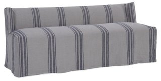 Martin 76" Slipcovered Bench, Navy