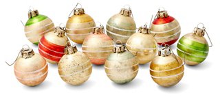 Asst. of 12 Striped Ornaments