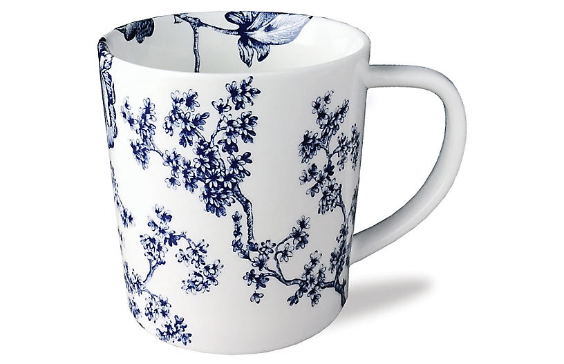 Chinoiserie Mug - White/Blue - Caskata