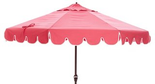 One Kings Lane Outdoor Phoebe Scallop Edge Patio Umbrella Pink One Kings Lane