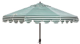 green and white umbrella