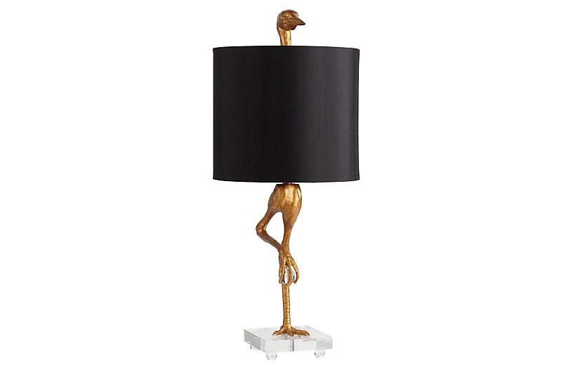 Ibis Table Lamp - Gold - Cyan