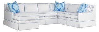 Lilla Sectional, White/Cobalt