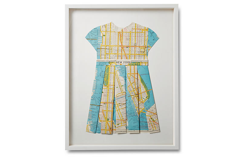 Folded Map Dress - New York - Dawn Wolfe Design