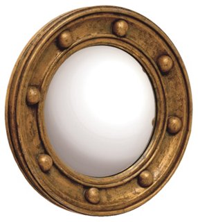 Titanic Round Mirror, Antiqued Gold