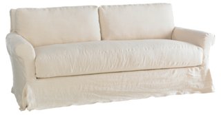 Rachel Ashwell Sterling Slipcovered Sofa Cream Linen One Kings Lane