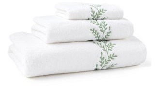 3-Pc Willow Towel Set - Green - Hamburg House