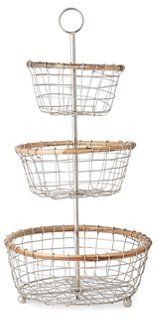 Hurn 3-Tier Basket - Silver/Natural