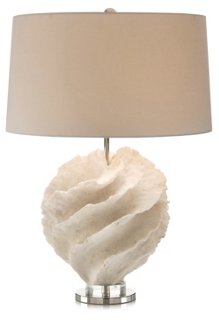 Rustic Spiral Table Lamp - White - John-Richard