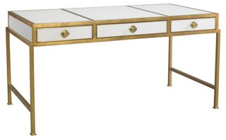 Lillian August Clifton Writing Desk Gold White One Kings Lane