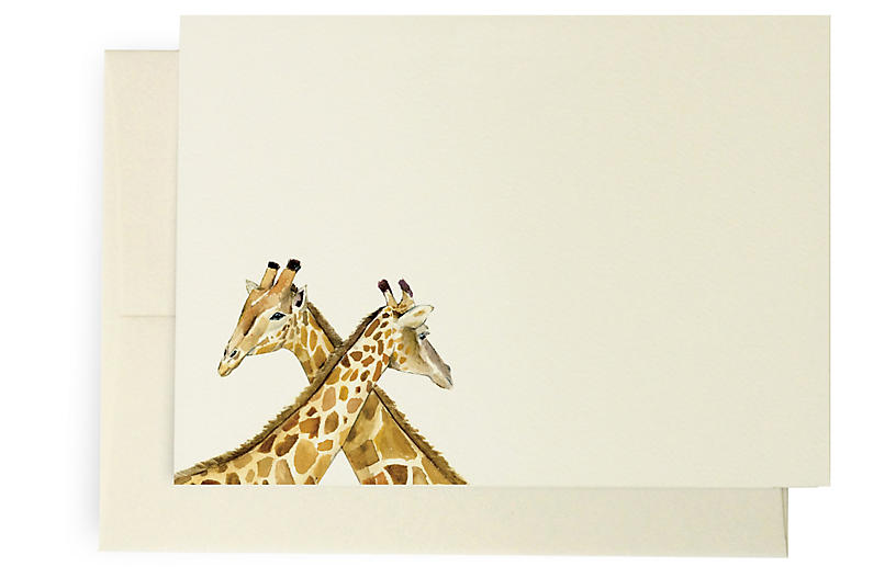 Set of 10 Giraffe Note Cards - Lana's Shop