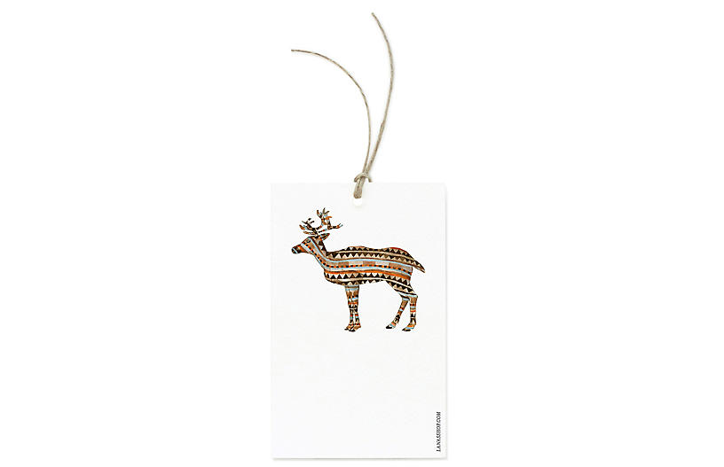 Set of 12 Reindeer Gift Tags - Lana's Shop