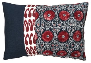 Riya 14x20 Pillow - Navy/Red - Kim Salmela