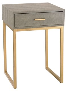 Moira Faux Shagreen Nightstand Gray One Kings Lane