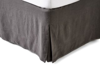 Matteo For One Kings Lane Washed Linen Bed Skirt Coal One