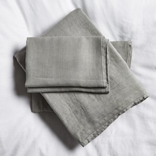 Washed Linen Sheet Set, Gray