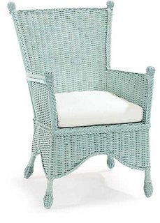 Beehive Wicker Accent Chair - Sky Blue