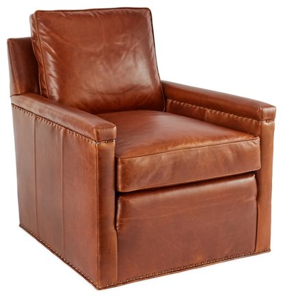 Miller Swivel Chair Caramel Leather, Swivel Chair Leather