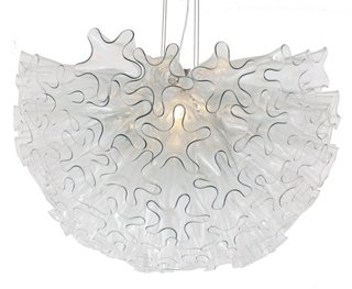 Dahlia Pendant - Clear/Nickel - Viz Glass