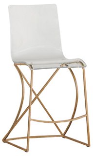 Johnson Acrylic Counter Stool, Gold