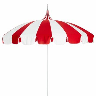 red patio umbrella