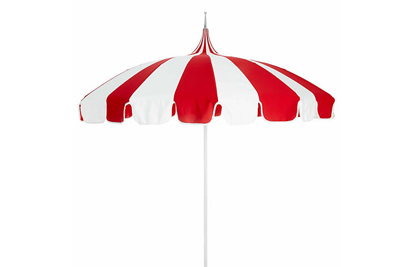 Paa Patio Umbrella Red White One, Red White Striped Patio Umbrella