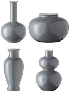 Middle Kingdom Asst Of 4 Kyra Mini Vases Steel Gray One