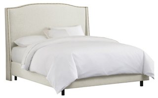 Cole Wingback Bed, Talc