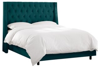 Allie Wingback Bed Dark Teal One Kings Lane