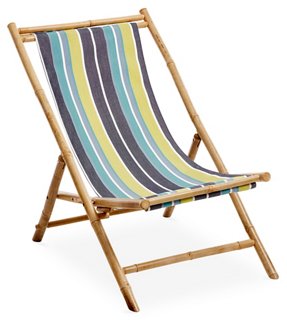 Bamboo Lounge Chair - Blue