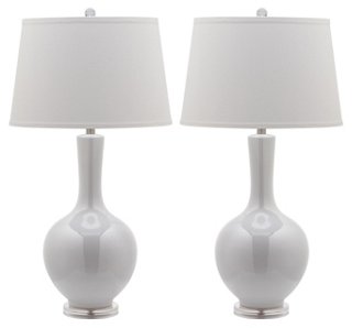 white gourd table lamp
