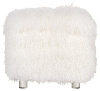 Curly Cube Ottoman - White - Le-Coterie