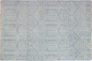 Candace HandKnotted Rug, Light Blue Wool Rugs by Material Rugs